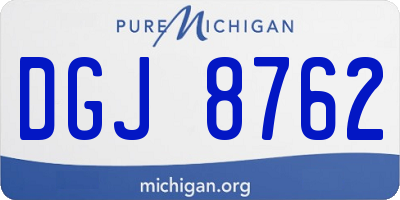 MI license plate DGJ8762