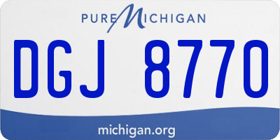 MI license plate DGJ8770