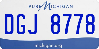 MI license plate DGJ8778