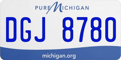 MI license plate DGJ8780
