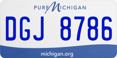 MI license plate DGJ8786