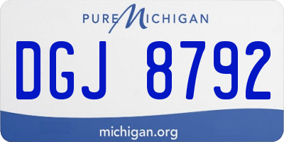 MI license plate DGJ8792