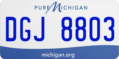 MI license plate DGJ8803