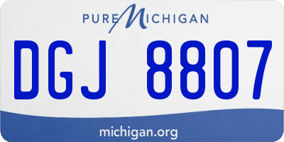MI license plate DGJ8807