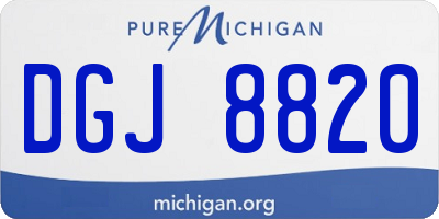 MI license plate DGJ8820
