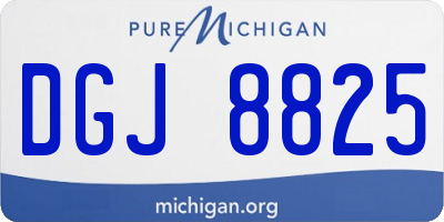 MI license plate DGJ8825