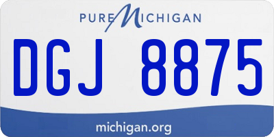 MI license plate DGJ8875