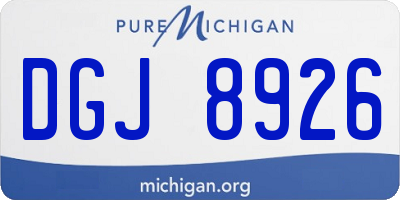MI license plate DGJ8926