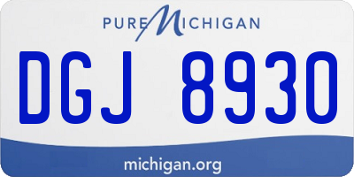 MI license plate DGJ8930