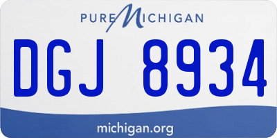 MI license plate DGJ8934