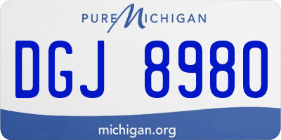 MI license plate DGJ8980