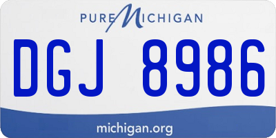 MI license plate DGJ8986