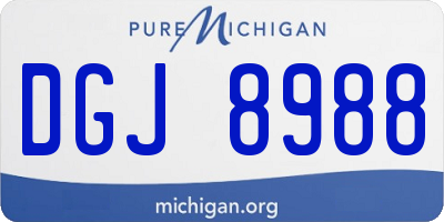 MI license plate DGJ8988