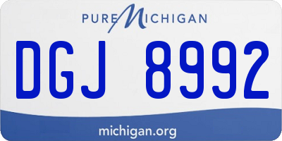 MI license plate DGJ8992