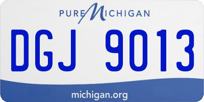 MI license plate DGJ9013