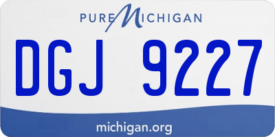 MI license plate DGJ9227
