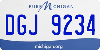 MI license plate DGJ9234
