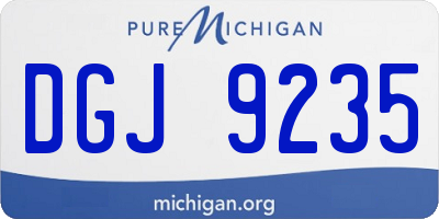 MI license plate DGJ9235