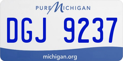 MI license plate DGJ9237