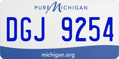MI license plate DGJ9254