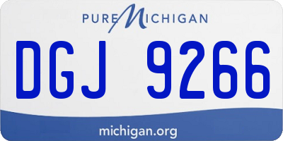 MI license plate DGJ9266