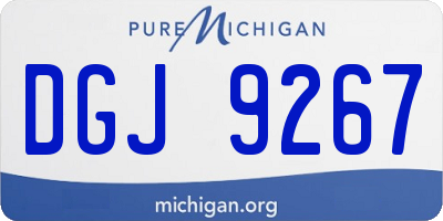 MI license plate DGJ9267