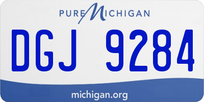 MI license plate DGJ9284