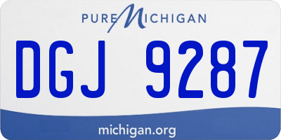 MI license plate DGJ9287