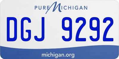 MI license plate DGJ9292