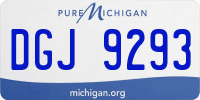 MI license plate DGJ9293