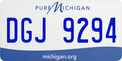 MI license plate DGJ9294
