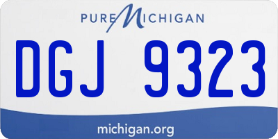MI license plate DGJ9323