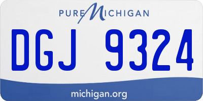 MI license plate DGJ9324