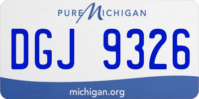 MI license plate DGJ9326