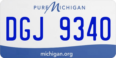 MI license plate DGJ9340