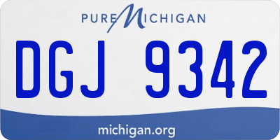 MI license plate DGJ9342