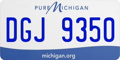 MI license plate DGJ9350