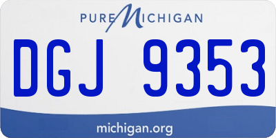 MI license plate DGJ9353