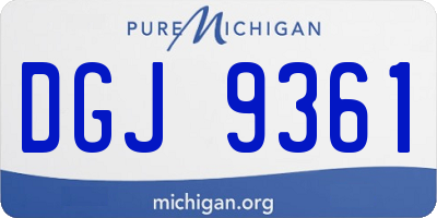 MI license plate DGJ9361