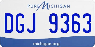 MI license plate DGJ9363