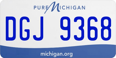MI license plate DGJ9368