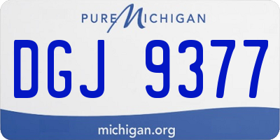 MI license plate DGJ9377