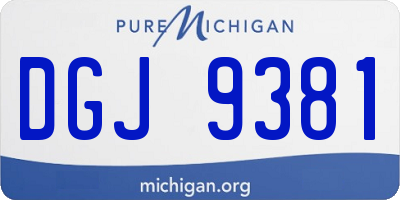 MI license plate DGJ9381