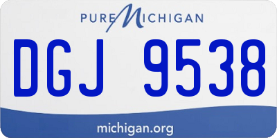 MI license plate DGJ9538