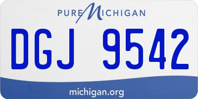 MI license plate DGJ9542