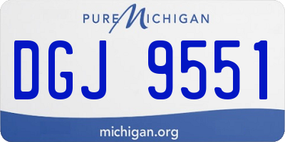 MI license plate DGJ9551
