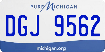 MI license plate DGJ9562