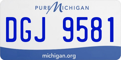 MI license plate DGJ9581