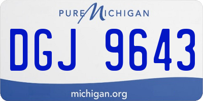 MI license plate DGJ9643