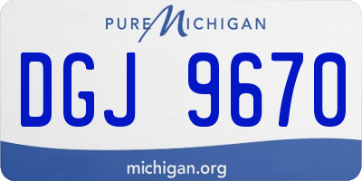 MI license plate DGJ9670